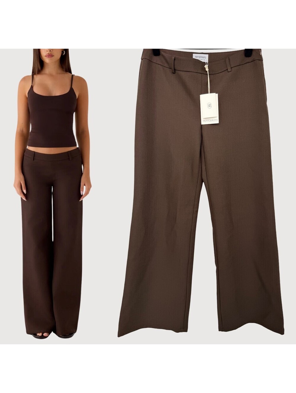 Peppermayo NWT Hot As Ice Low Rise Pants Chocolate US 6